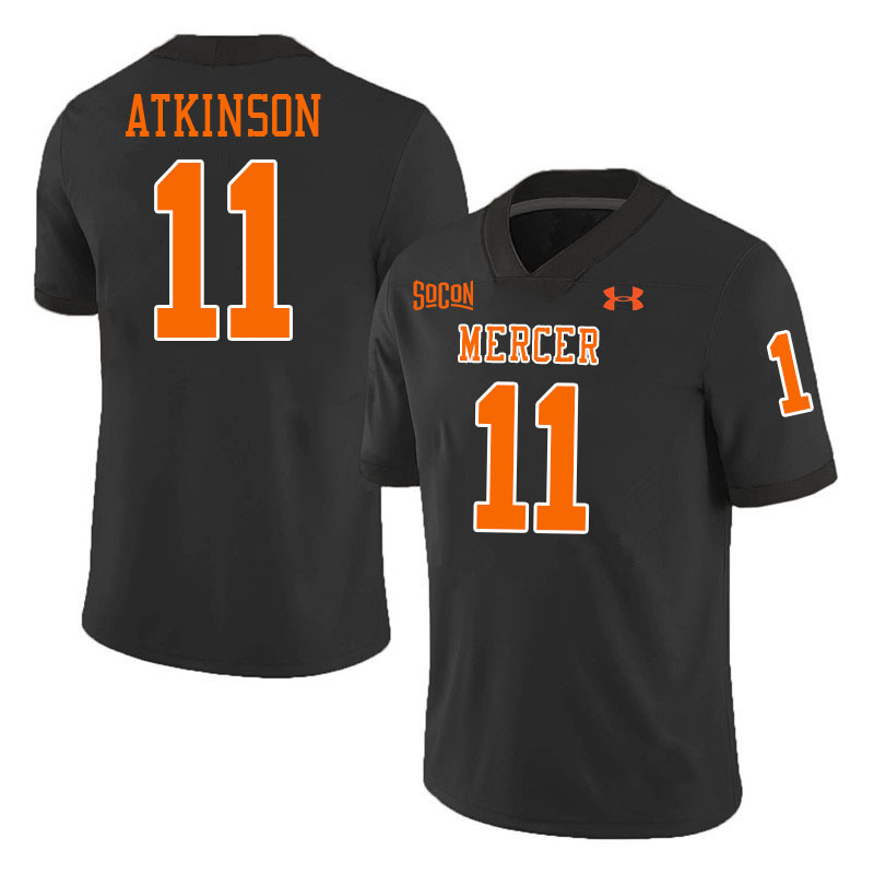 Mercer Bears #11 Braden Atkinson College Football Jerseys,Uniforms Stitched-Black